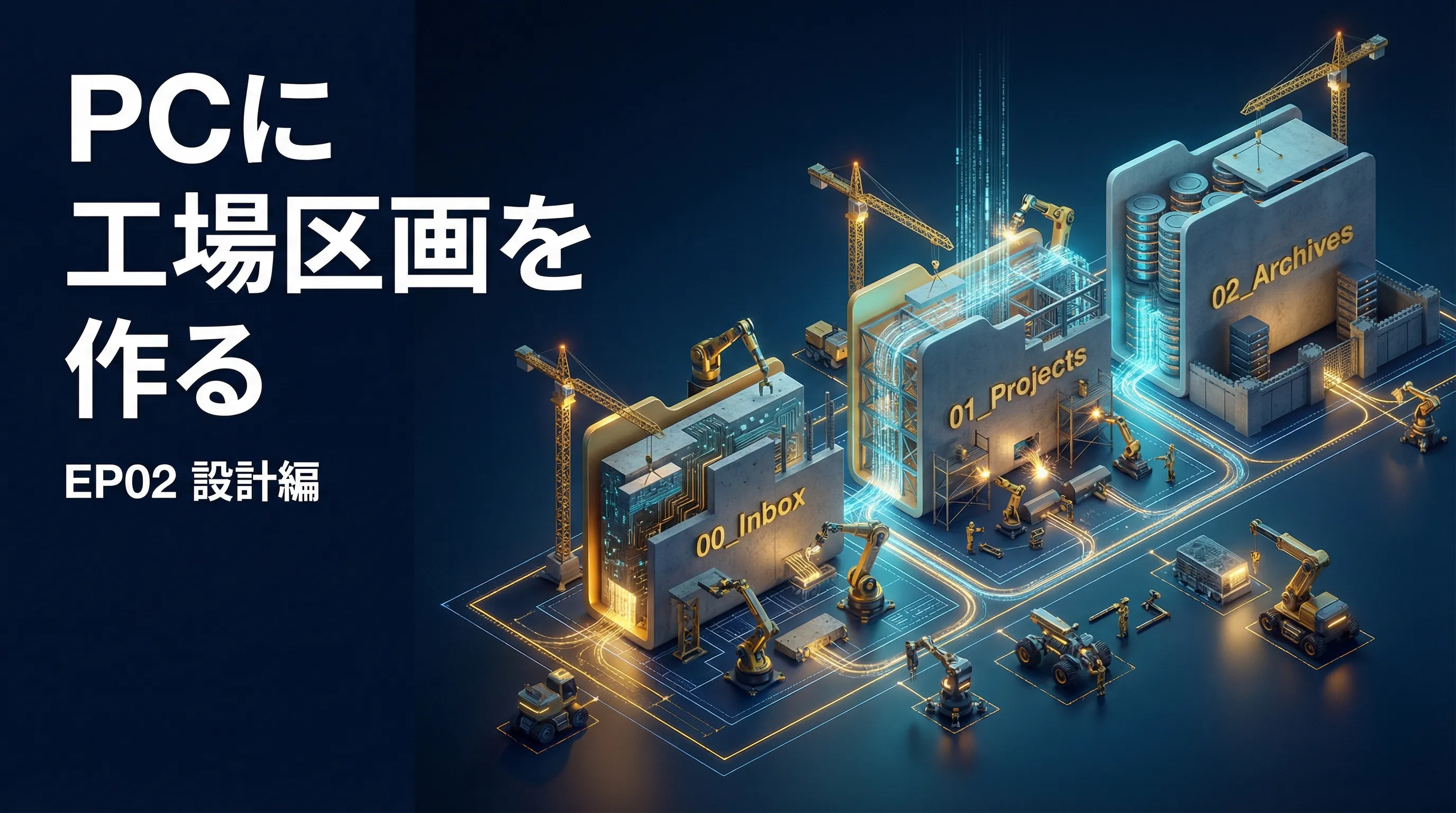 設計編：PCに「工場区画」を作る - インボックス・倉庫・アーカイブ。混乱を防ぎ、AIが働きやすい環境を構築するための具体的ディレクトリ設...